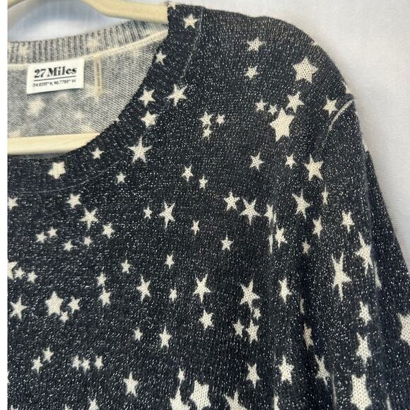 27 Miles Malibu Cashmere Black Metallic “Star Dipper” Sweater – Size Small - Picture 4 of 8